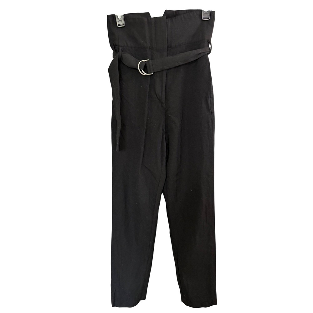 IRO Paris Black High‎ Waisted Paperbag Belted Trousers 
Pants Size 36 Elegant